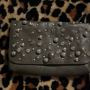 Gray Studded Clutch